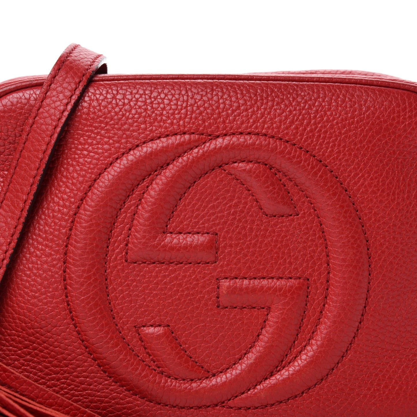 Pebbled Calfskin Small Soho Disco Bag Tabasco Red