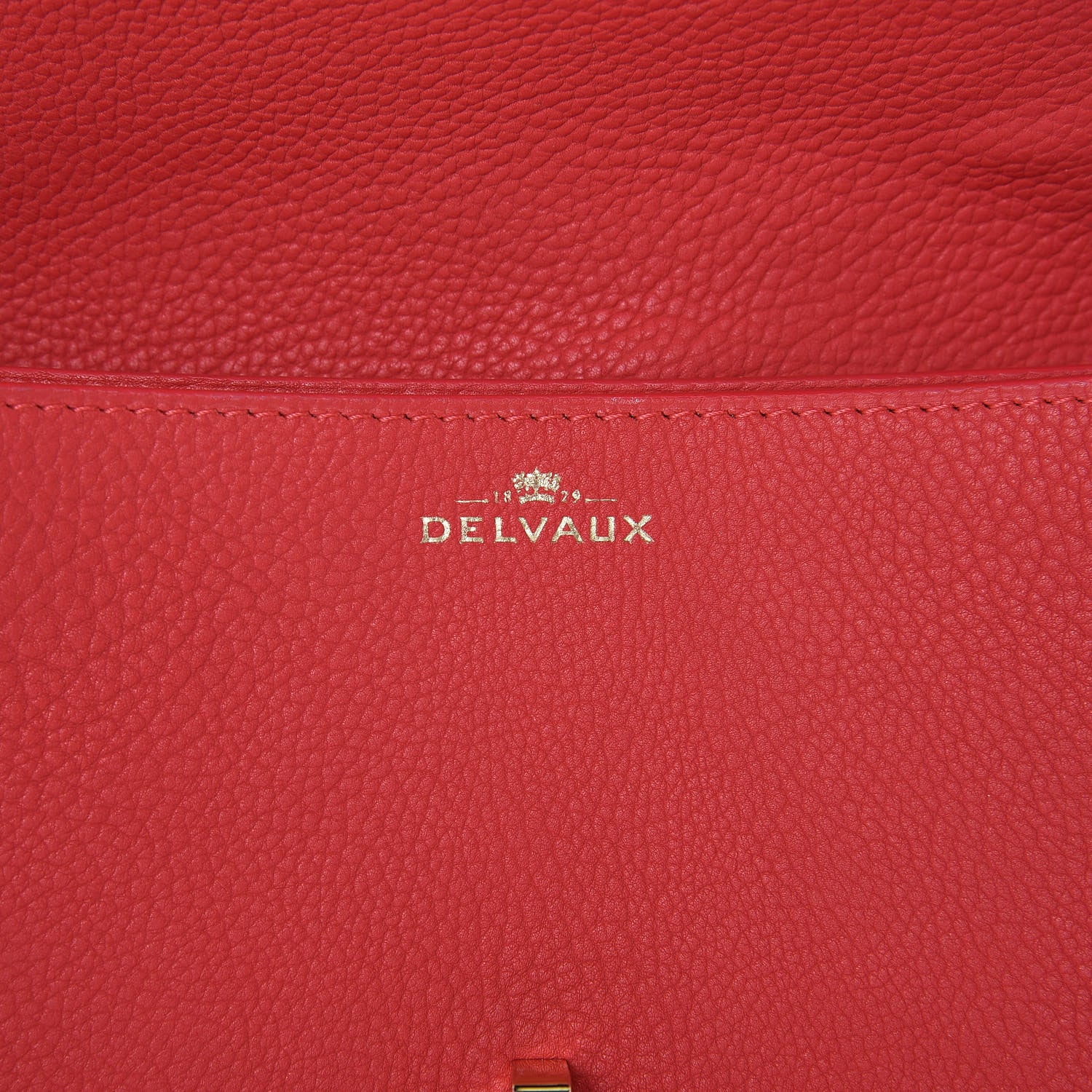 Delvaux Crispy Calfskin Mini Le Mutin Saddle Bag Coral 7 of 9