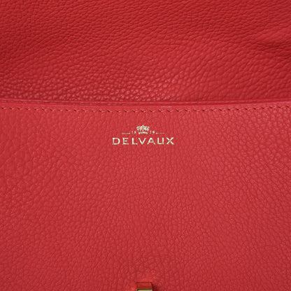 Delvaux Crispy Calfskin Mini Le Mutin Saddle Bag Coral 7 of 9