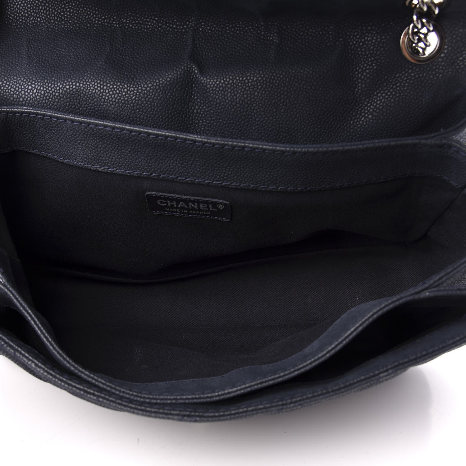 Chanel Iridescent Caviar Quilted Medium Lady Pearly Flap Navy Blue 5 of 11