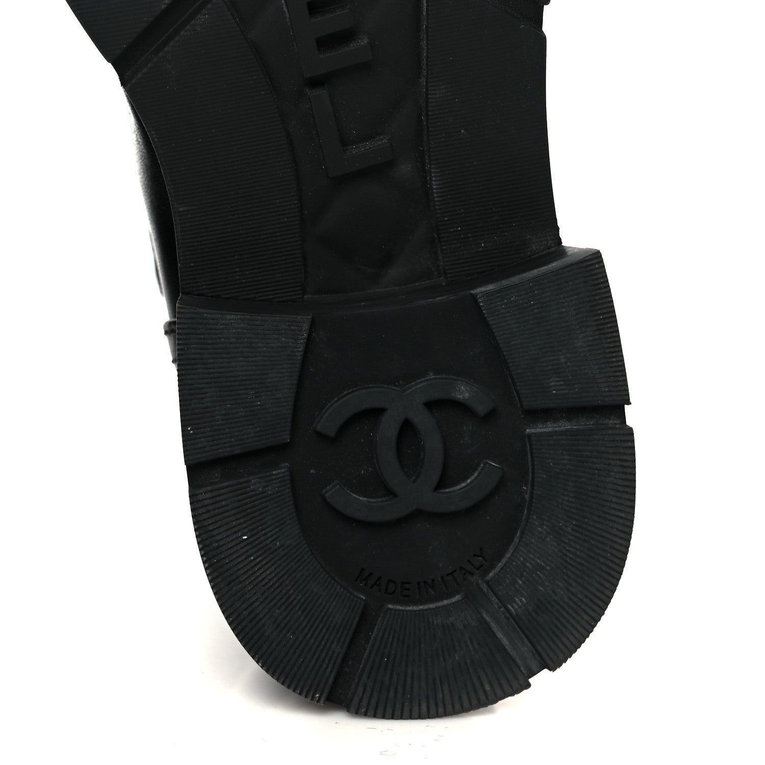 Chanel Calfskin Knit CC Short Boots 38 Black 7 of 10