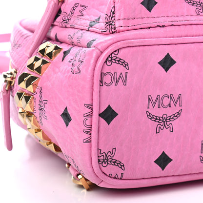 MCM Visetos Side Stud X-Mini Stark Bebe Boo Backpack Pink 8 of 9