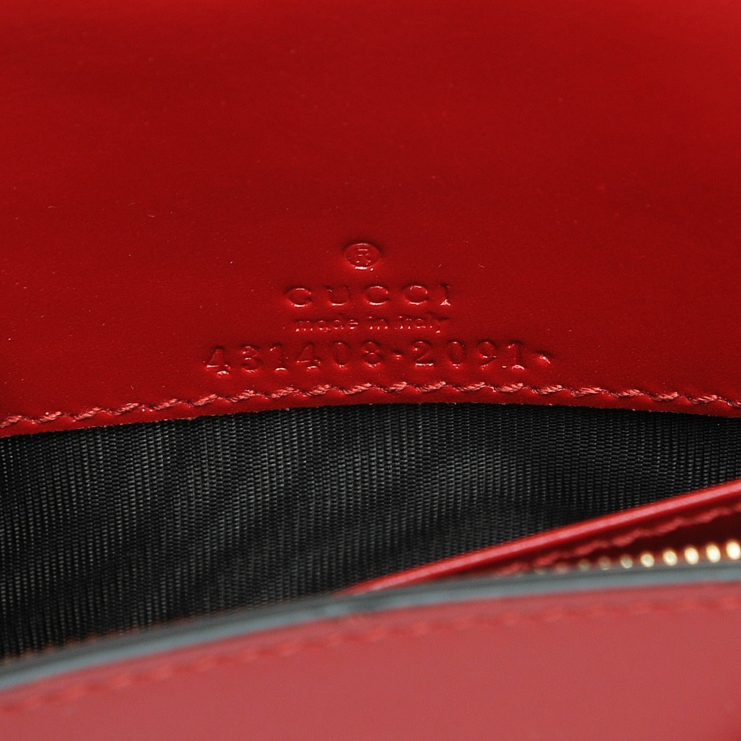 Gucci Guccissima Signature Bowy Chain Wallet Hibiscus Red 6 of 7