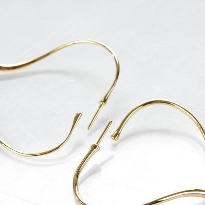 Tiffany 18K Yellow Gold Medium Elsa Peretti Open Heart Hoop Earrings 4 of 6