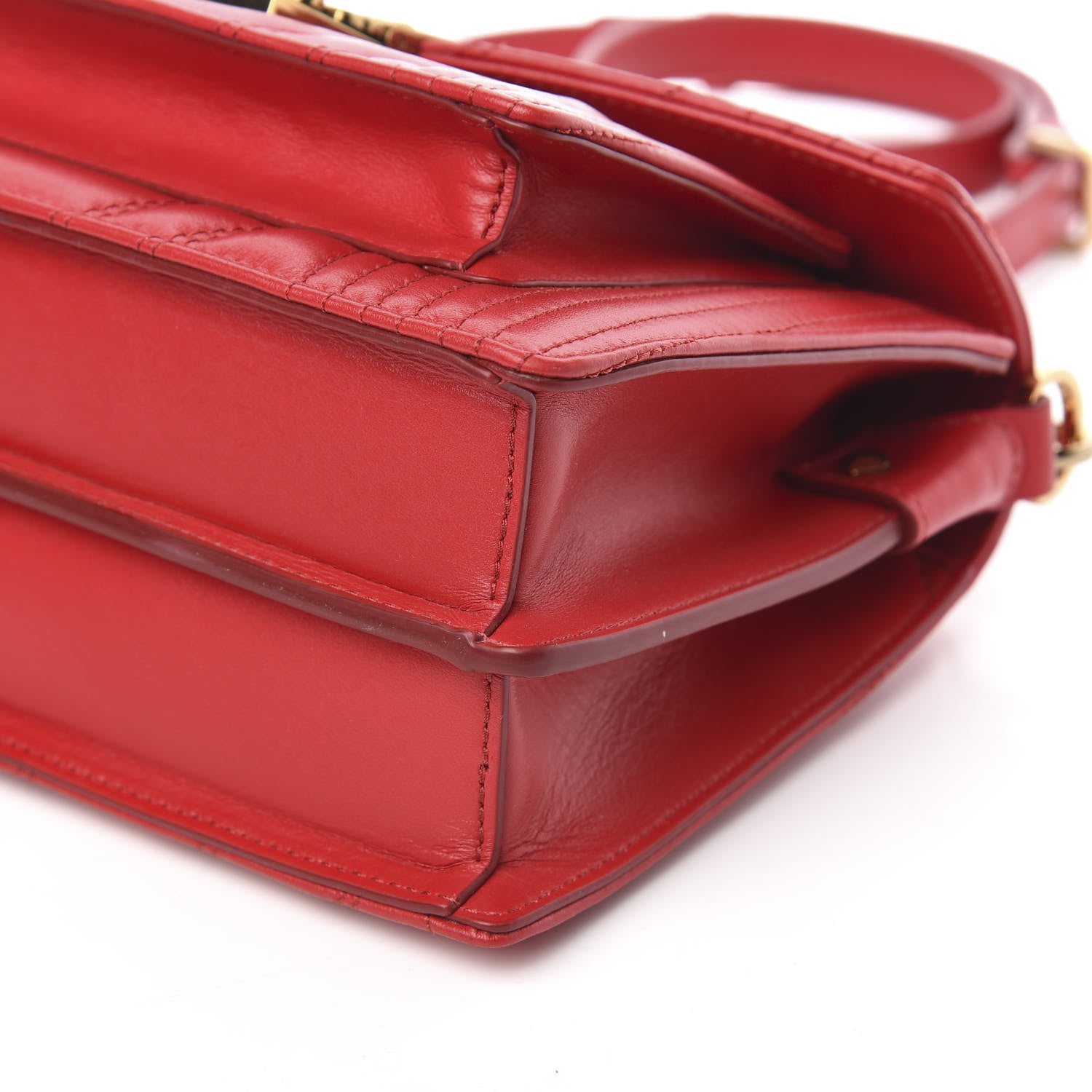 MCM Lambskin Quilted Small Patricia Crossbody Bag Ruby Red 9 of 10