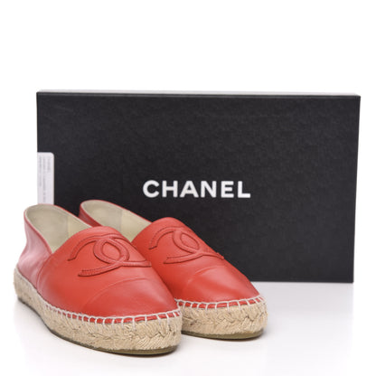 Chanel Lambskin CC Espadrilles 36 Red 10 of 10