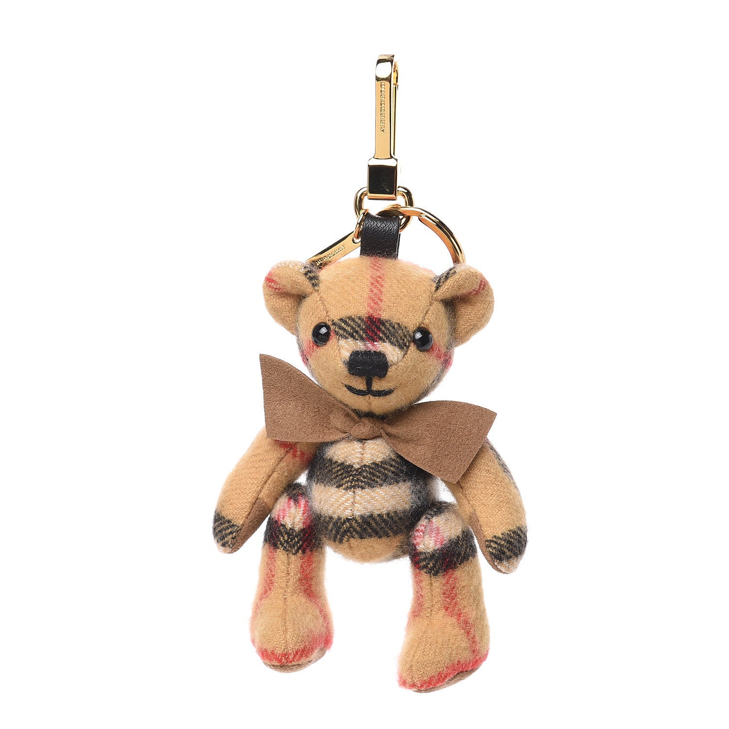 Burberry Cashmere Vintage Check Thomas Bear Bag Charm Antique Yellow 1 of 2
