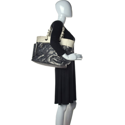 Chanel Coated Canvas Quilted Large Paris Biarritz Tote Silver 2 of 18