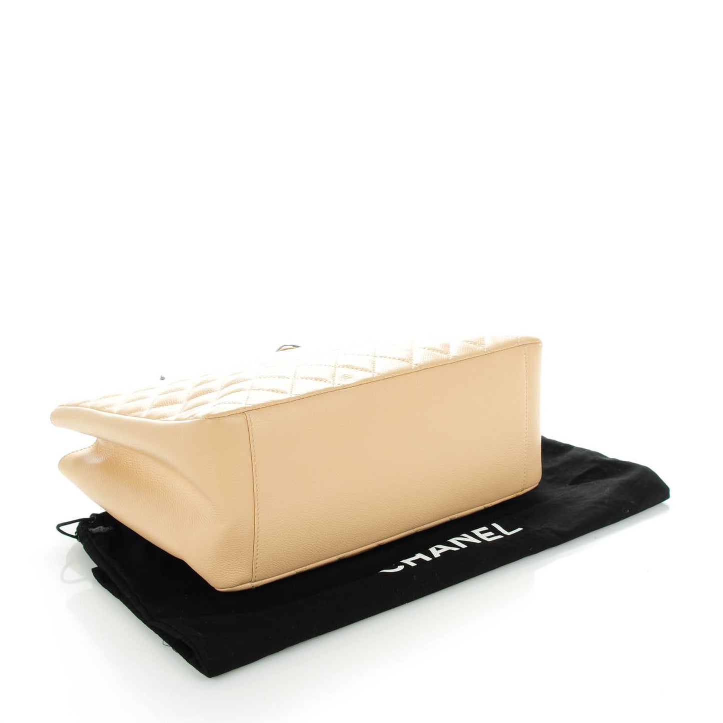 Caviar Quilted Grand Shopping Tote GST Beige Clair