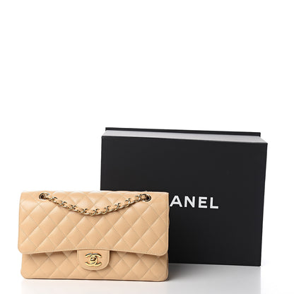 Chanel Caviar Quilted Medium Double Flap Beige 10 of 10