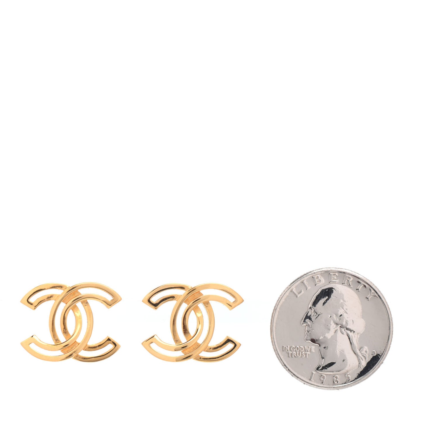 Metal Obazine CC Earrings Gold