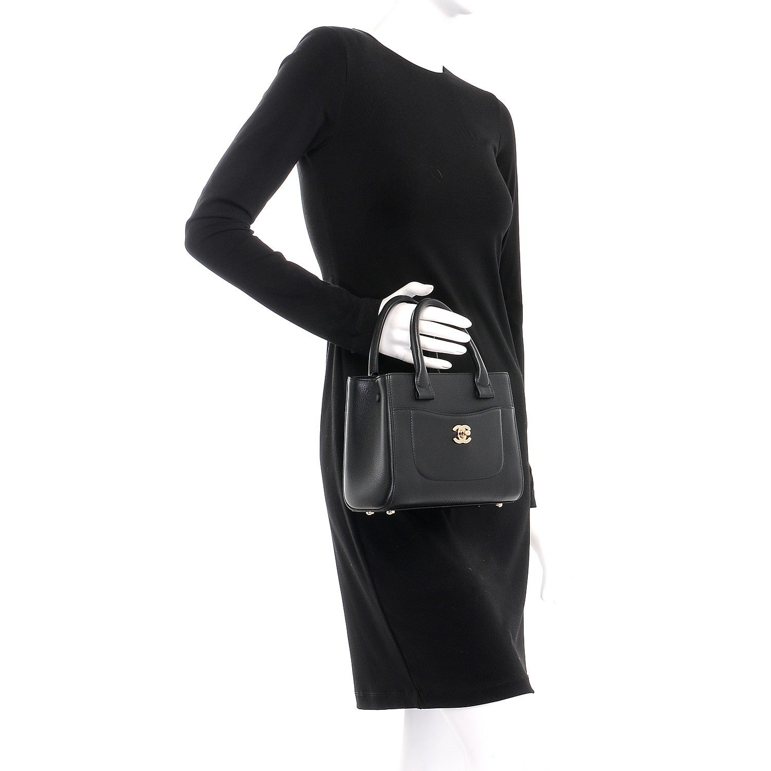 Chanel Grained Calfskin Mini Neo Executive Shopper Tote Black 3 of 8