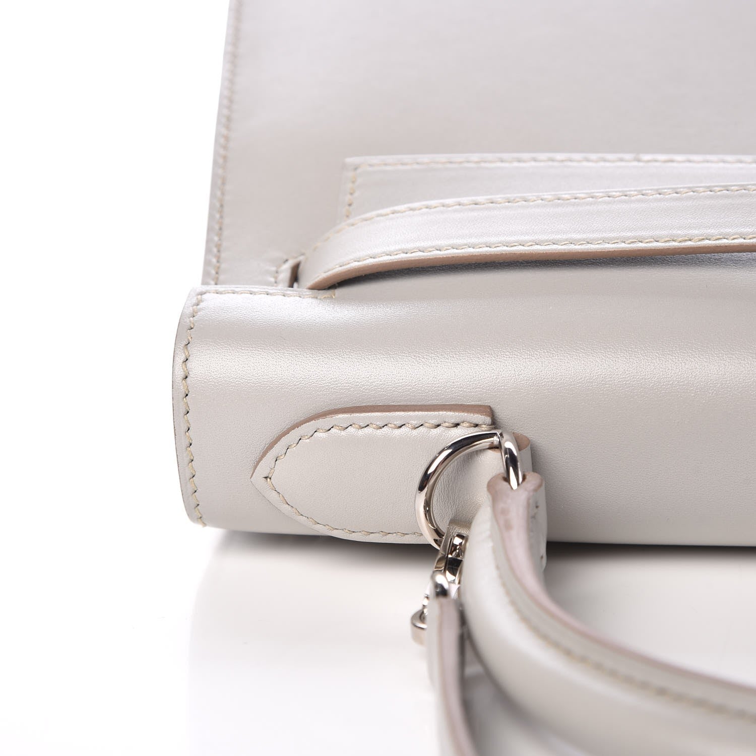 Hermes Tadelakt Kelly Sellier Guilloche 28 Gris Perle 12 of 36