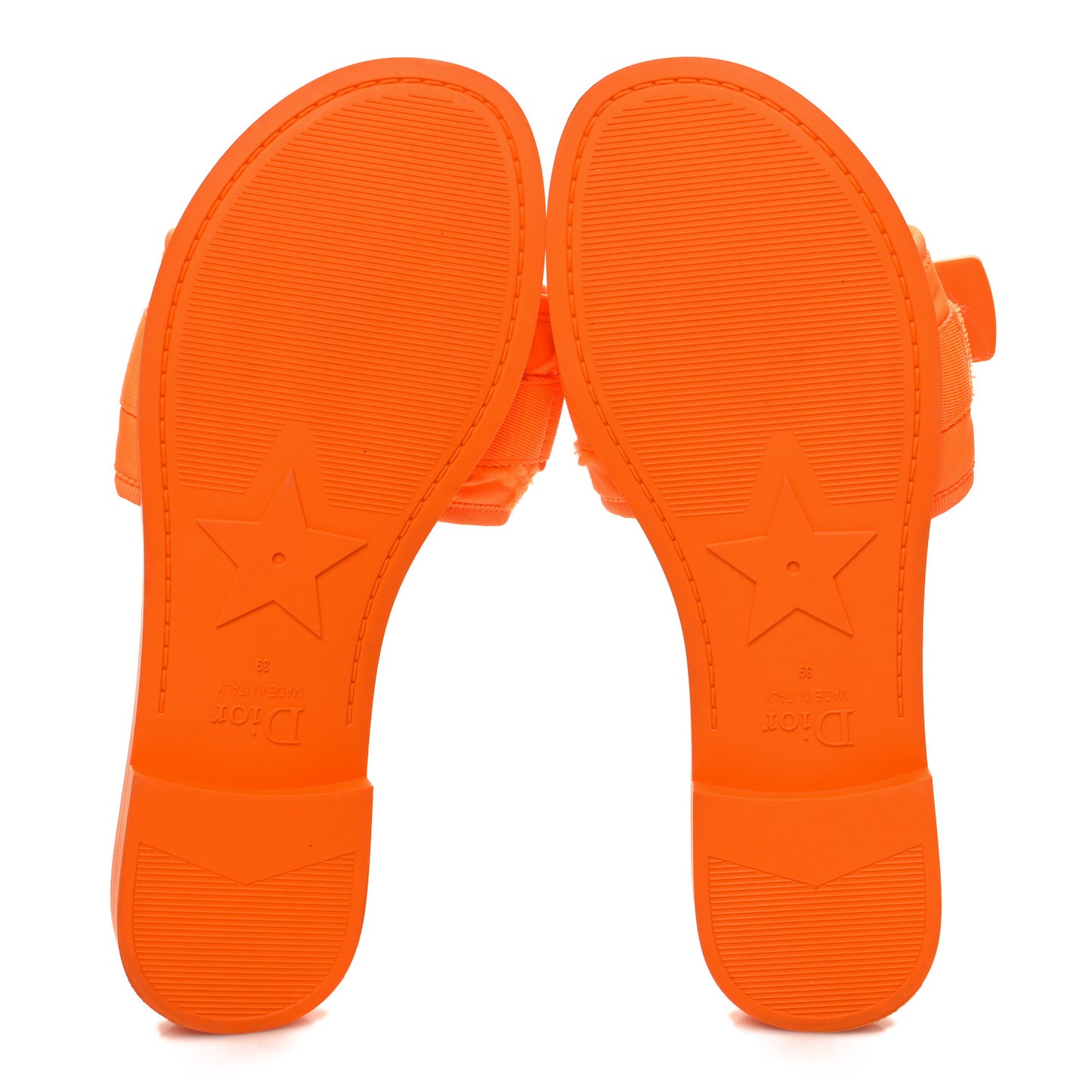 Technical Stretch Fabric Camouflage Dio(r)evolution Slide Sandals 39 Orange Fluo