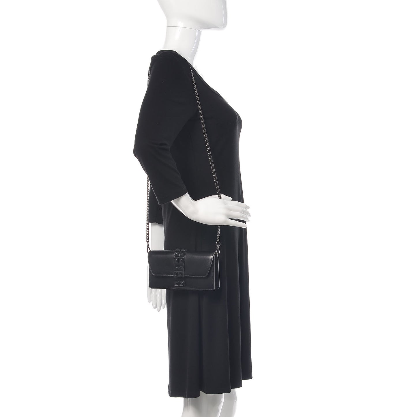 City Calfskin Studded Mini Elektra Crossbody Bag Black