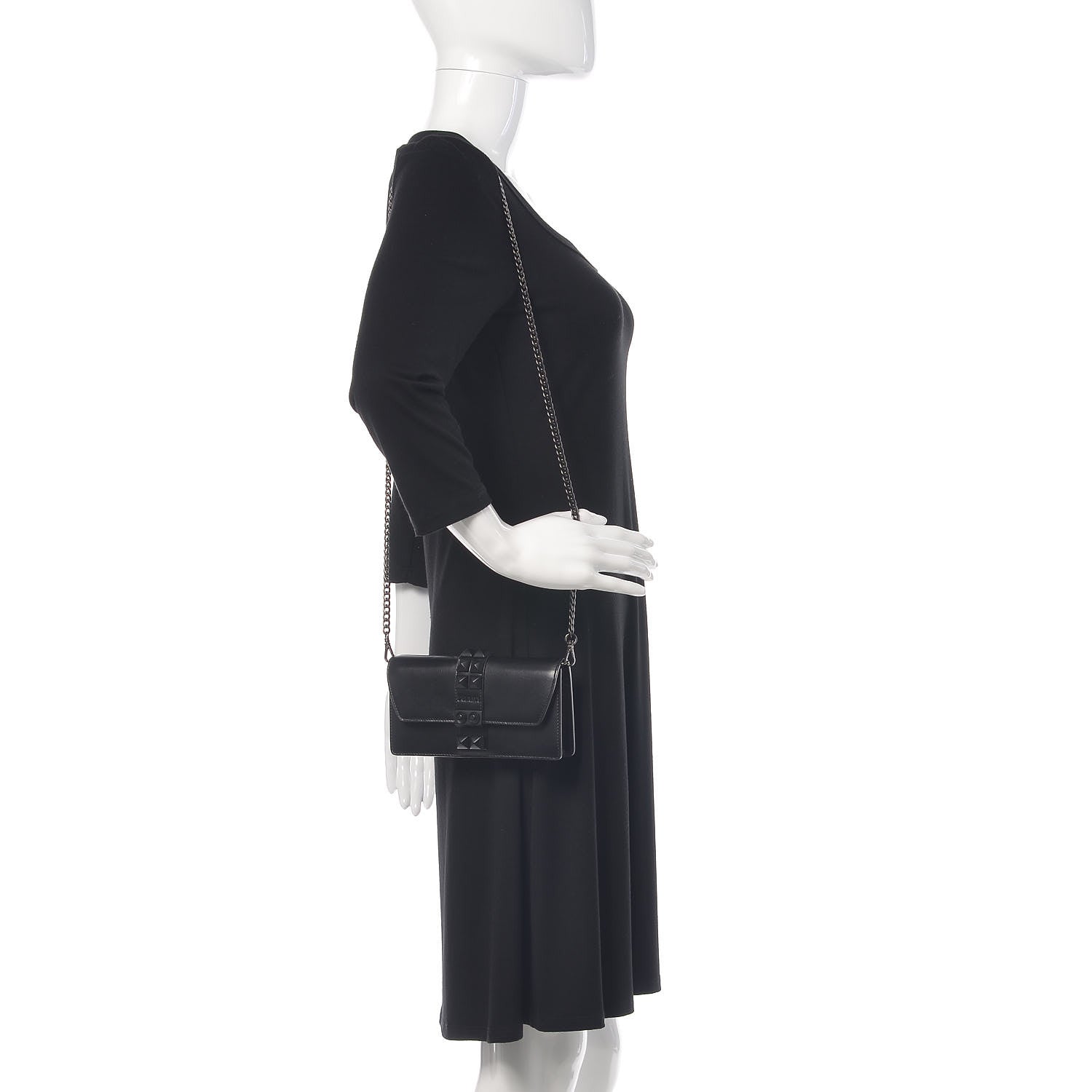 Prada City Calfskin Studded Mini Elektra Crossbody Bag Black 2 of 12