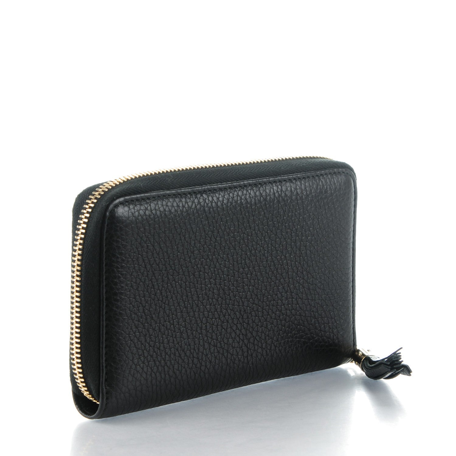 Gucci Pebbled Calfskin Medium Soho Zip Around Wallet Black 3 of 7