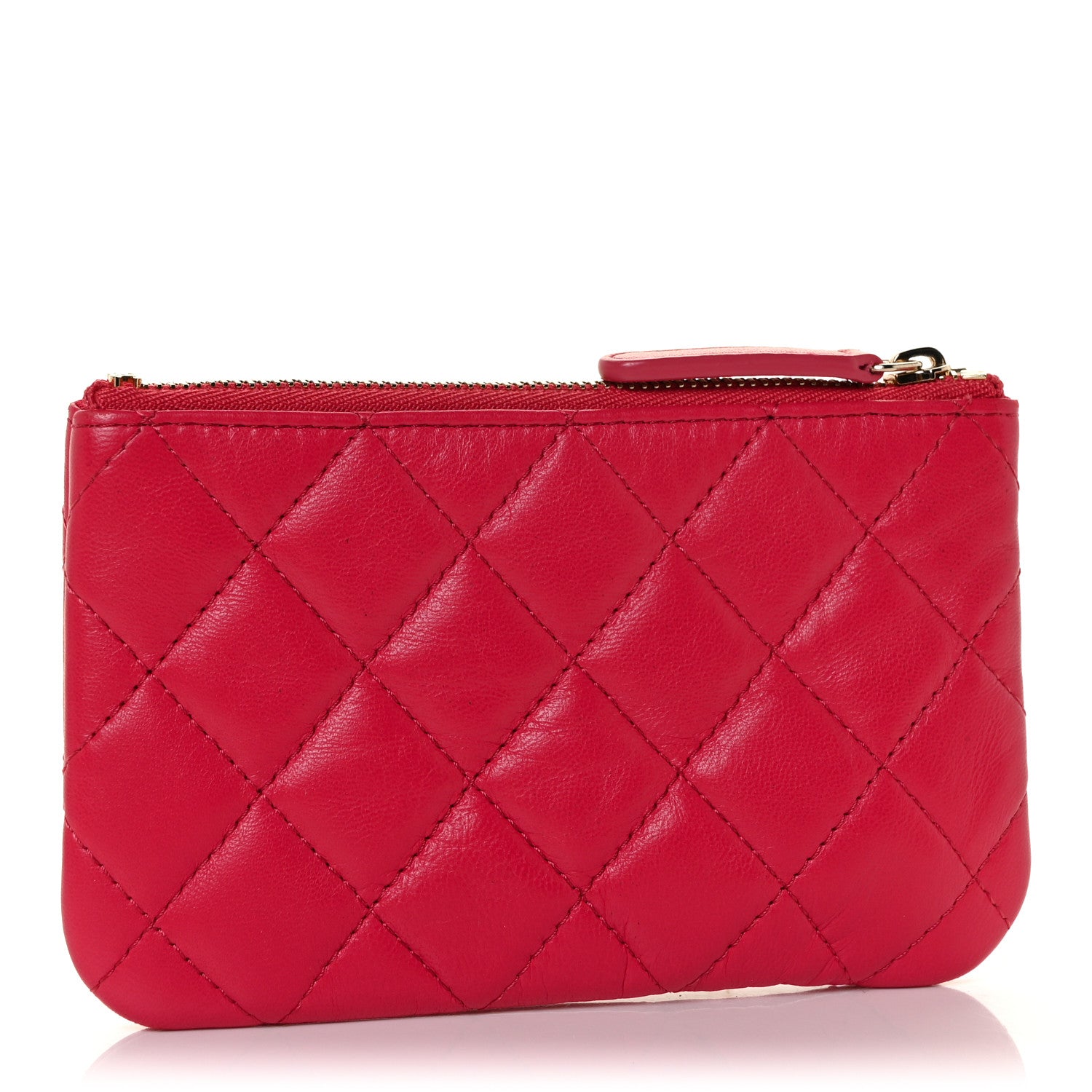 Chanel Lambskin Quilted Small Cosmetic Case Dark Pink 3 of 11