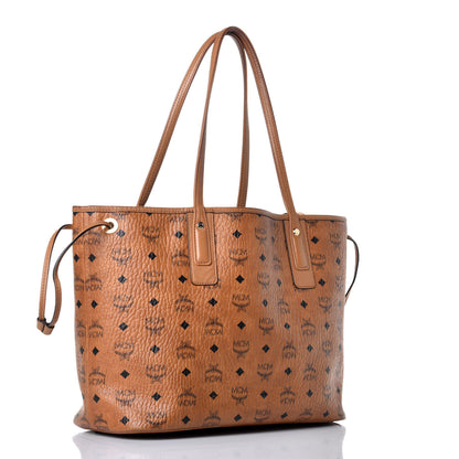 MCM Visetos Medium Liz Reversible Shopper Tote Cognac 5 of 18