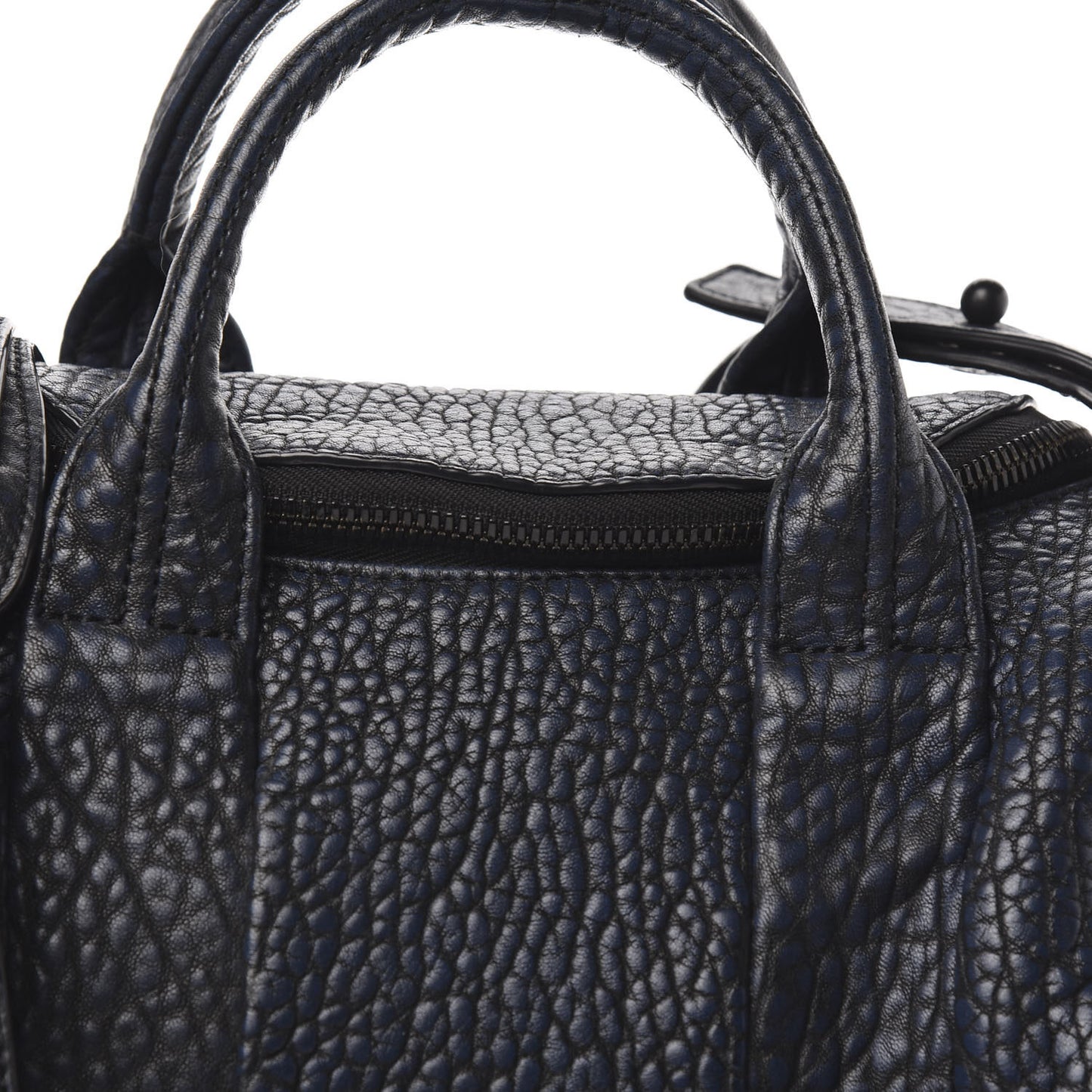 Pebbled Lambskin Rockie Navy Matte Black Hardware