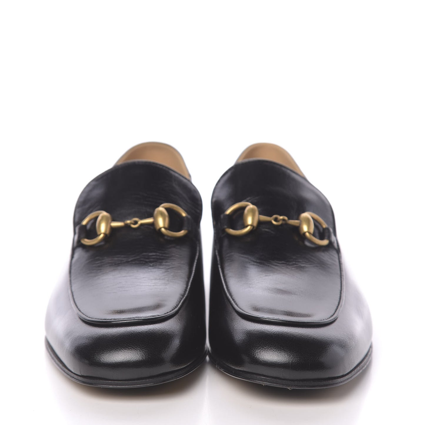 Goatskin Womens Horsebit Mid-Heel Loafers 39 Black