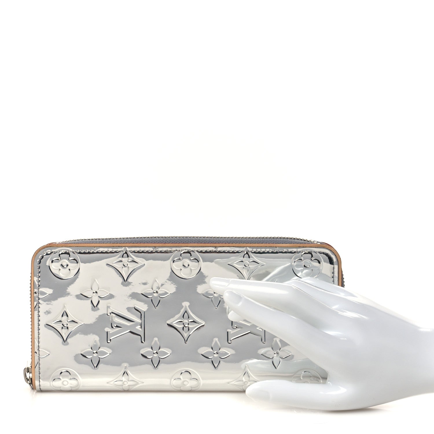 Louis Vuitton Monogram Mirror Zippy Wallet Silver 2 of 7