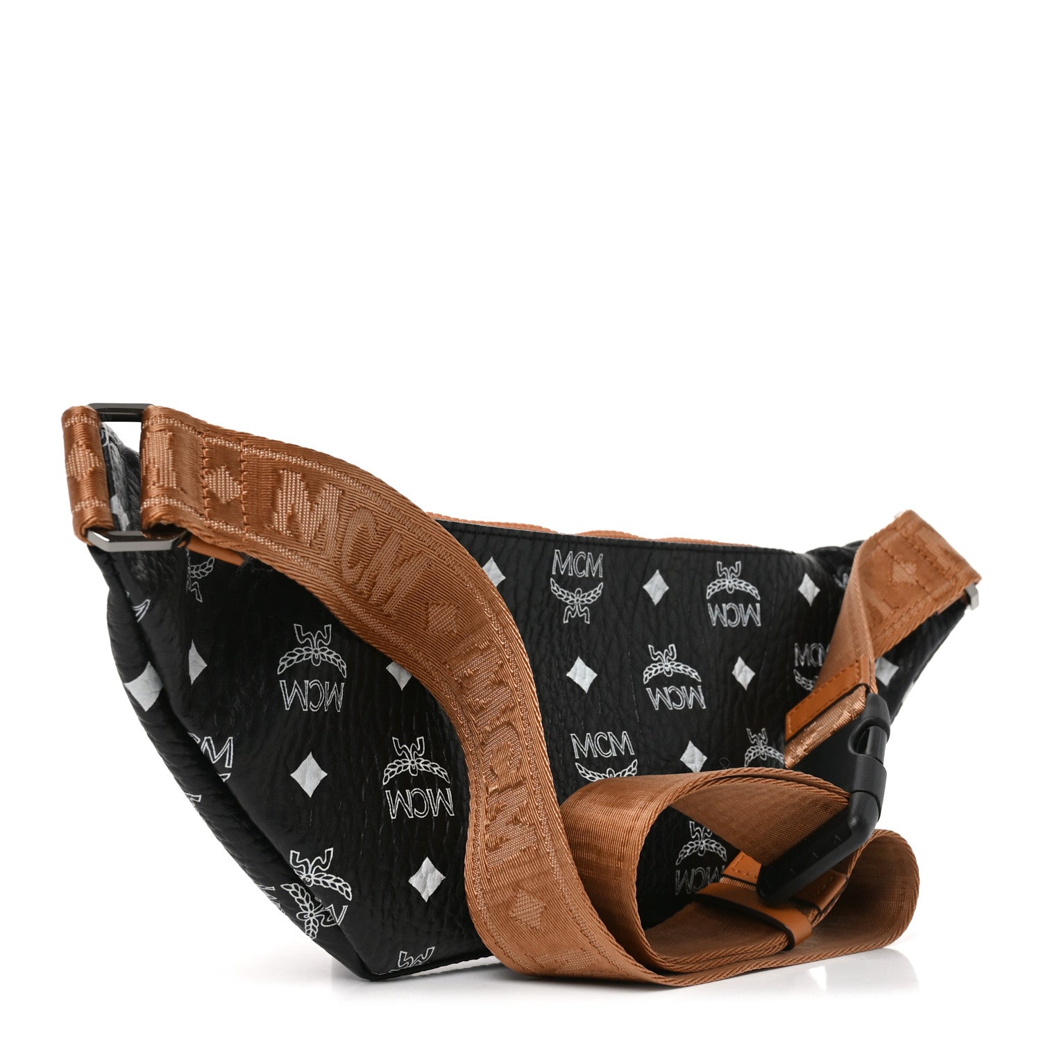 MCM Visetos Small Fusten Belt Bag Black Cognac 2 of 8