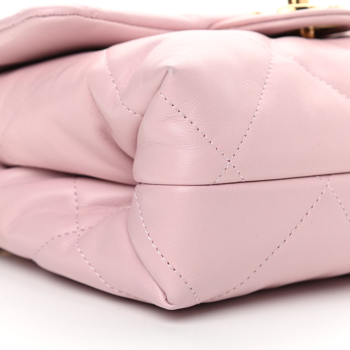 Lambskin Quilted Small Chain Top Handle Flap Rose Clair