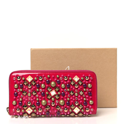 Christian Louboutin Patent Panettone Spiked Zip Around Wallet Ultra Rose 8 of 8