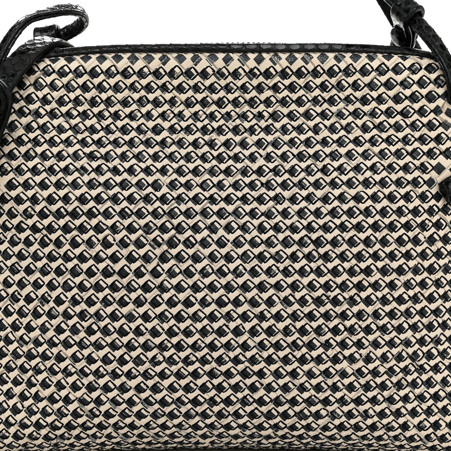 Bottega Veneta Nappa Ayers Cravaterria Intrecciato Nodini Bag Off White Black 9 of 12