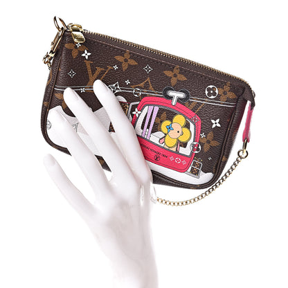 Louis Vuitton Monogram 2019 Christmas Animation Mini Courchevel Pochette Accessories Fuchsia 2 of 9