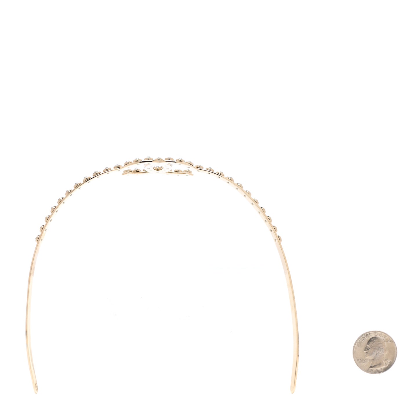 Metal Crystal CC Headband Light Gold