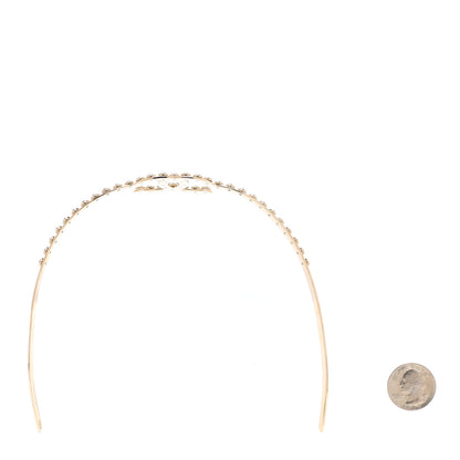 Chanel Metal Crystal CC Headband Light Gold 2 of 5
