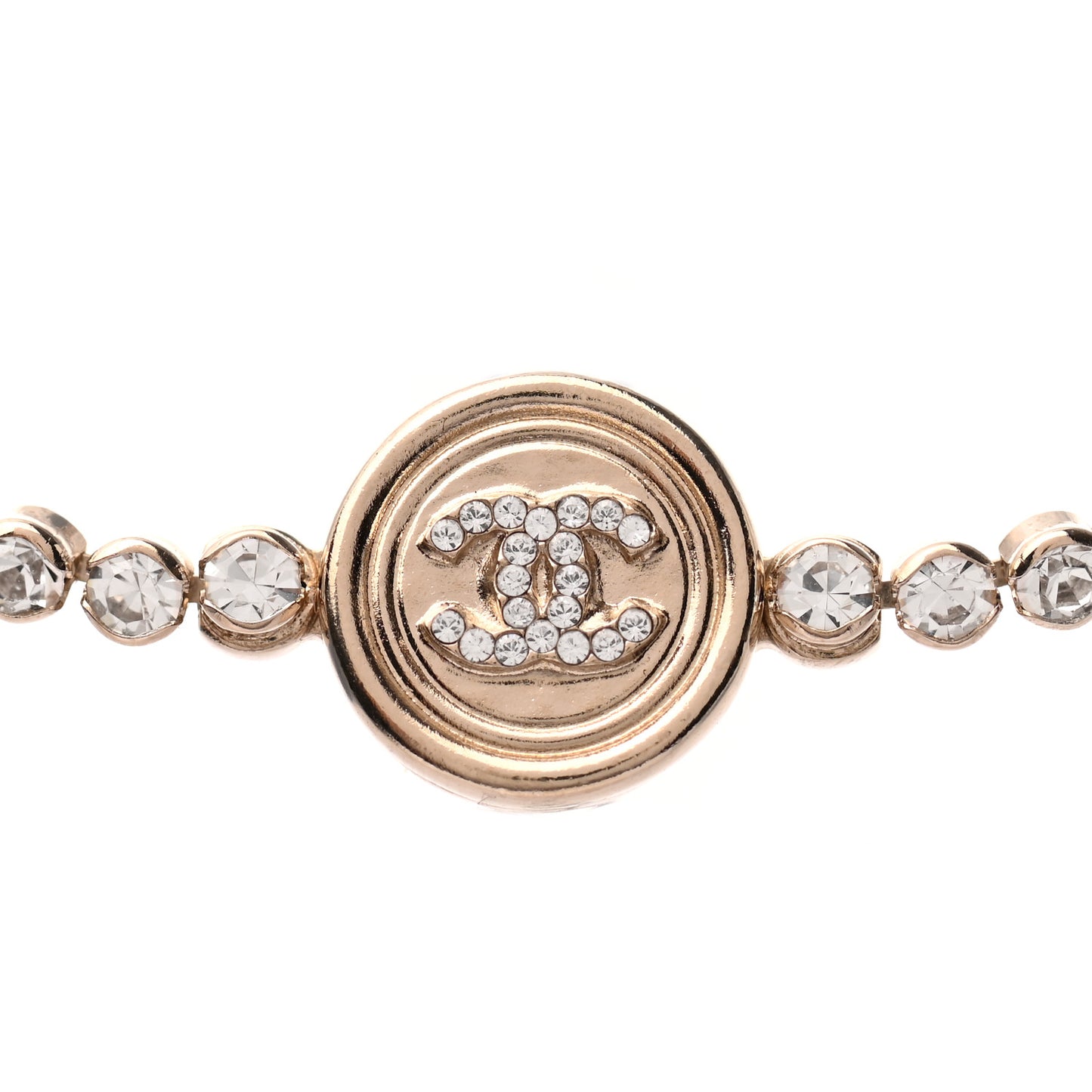 Crystal CC Chain Short Necklace Gold
