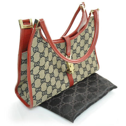 Gucci Monogram Small Bardot Tote Navy Red 3 of 8