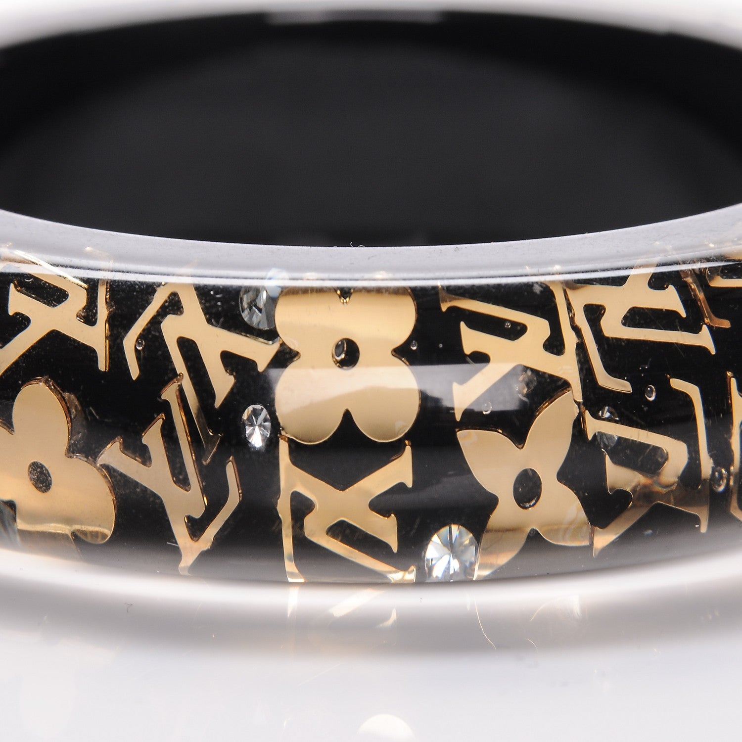 Louis Vuitton Resin Swarovski Medium Inclusion Bracelet GM Black 3 of 3