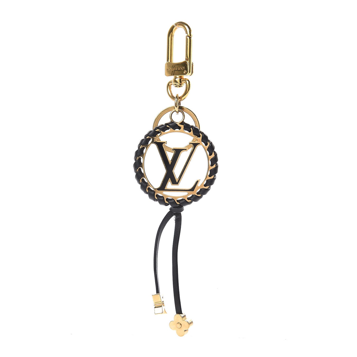 Louis Vuitton Metal Lambskin Enamel Very Bag Charm Key Holder Black 1 of 2
