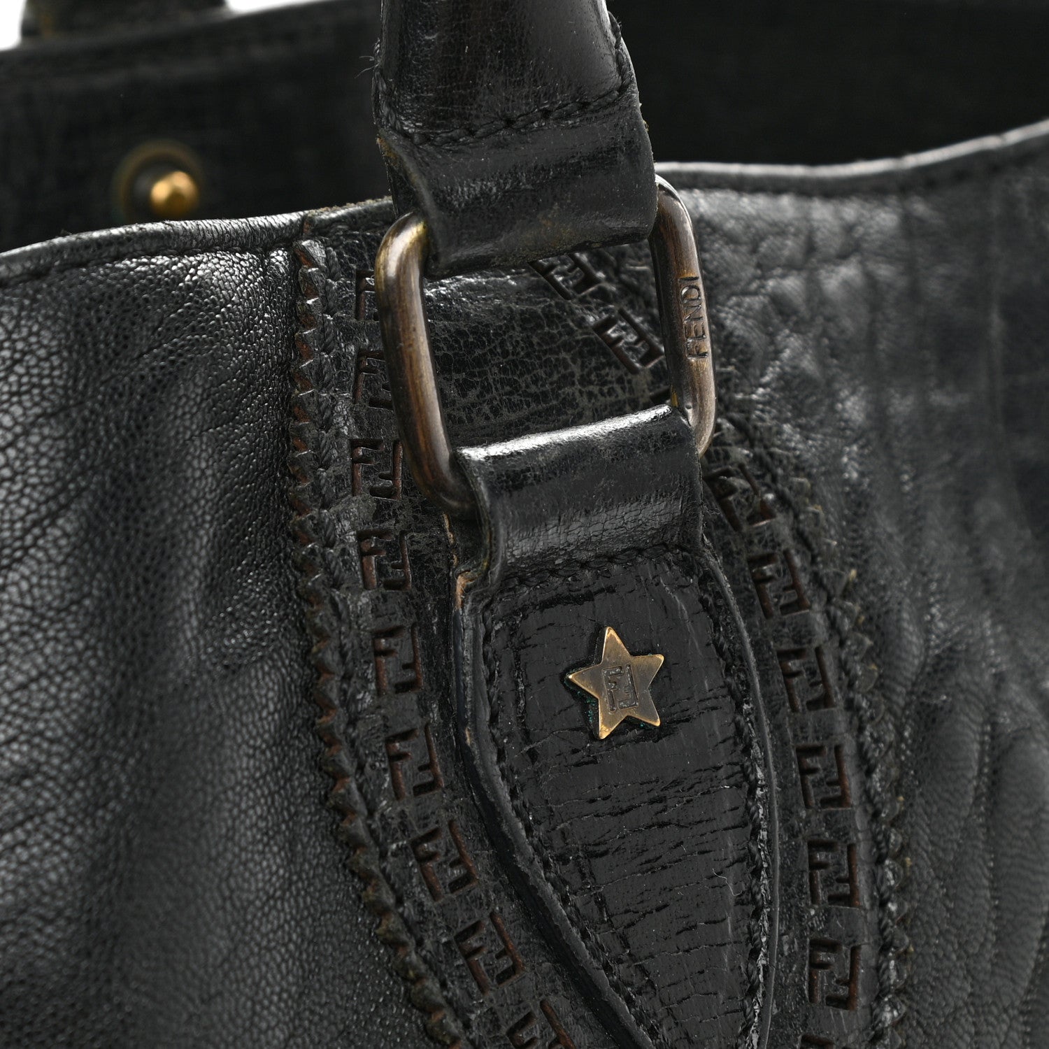 Fendi Distressed Lambskin Large Bag De Jour Tote Black 12 of 24