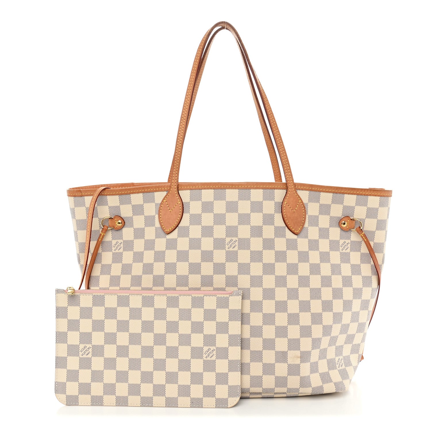 Louis Vuitton Damier Azur Neo Neverfull MM Rose Ballerine 3 of 15