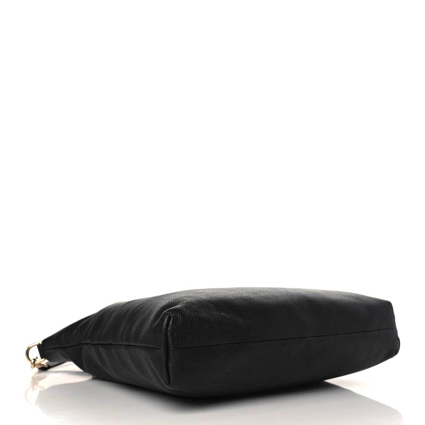 Pebbled Calfskin Bamboo Shopper Tote Black