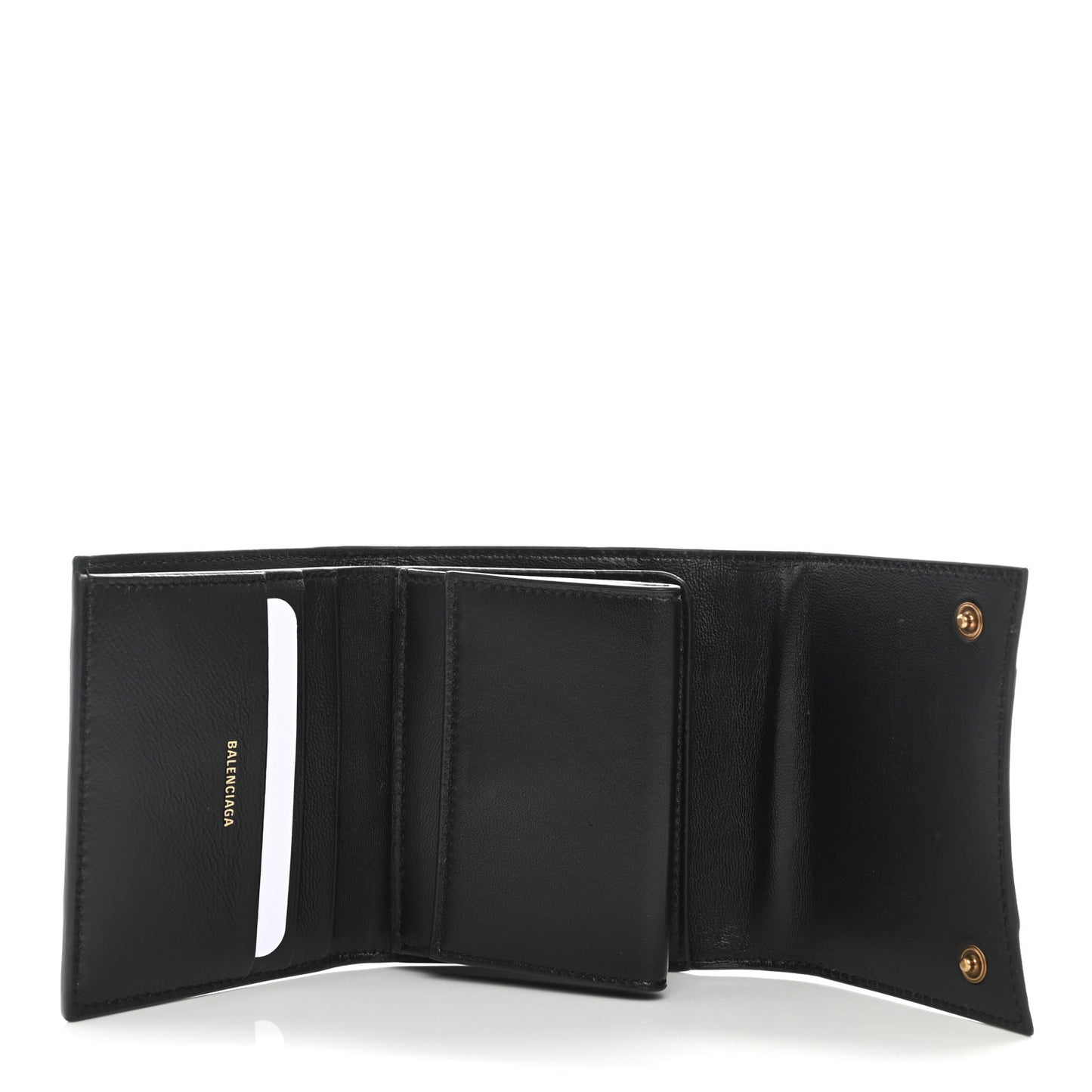 Smooth Calfskin Leopard Print Hourglass Compact Wallet Beige