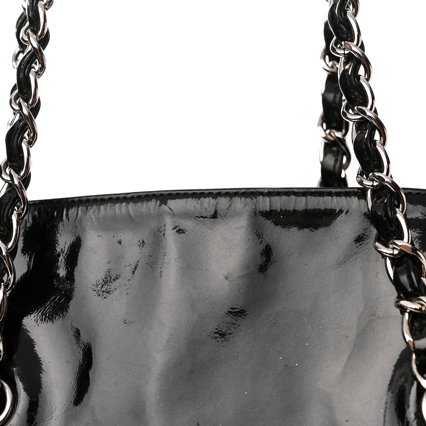 Patent Crystal Strass Bonbons Tote Black