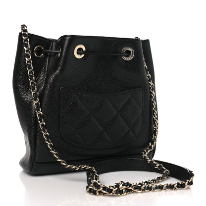 Chanel Caviar Quilted CC Pocket Bucket Bag Black 3 of 10