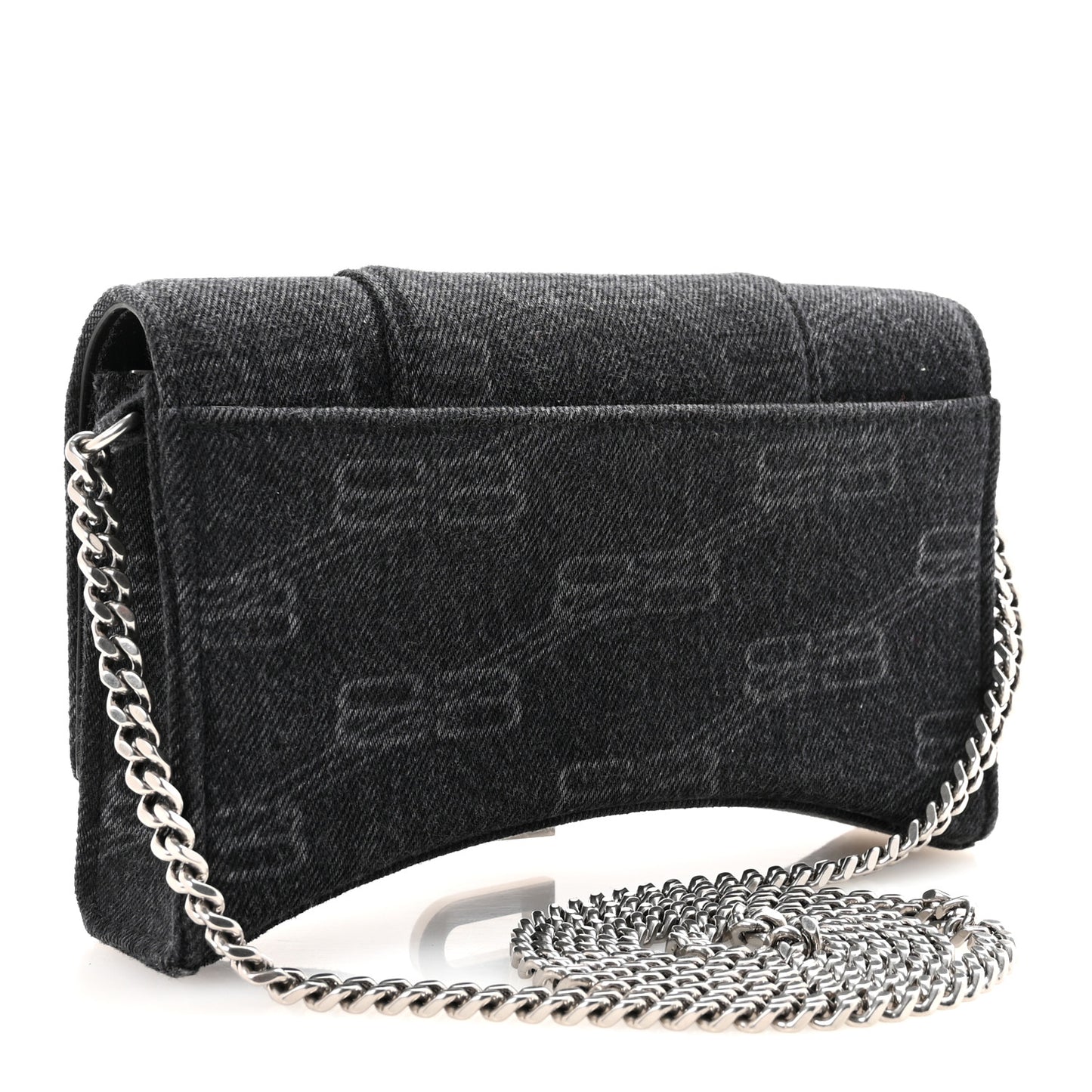 Denim BB Monogram Hourglass Chain Bag Black