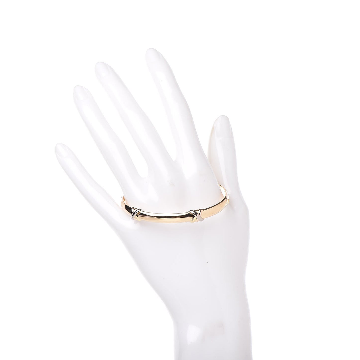 18K Pink Yellow White Gold Trinity LOVE Bracelet 17
