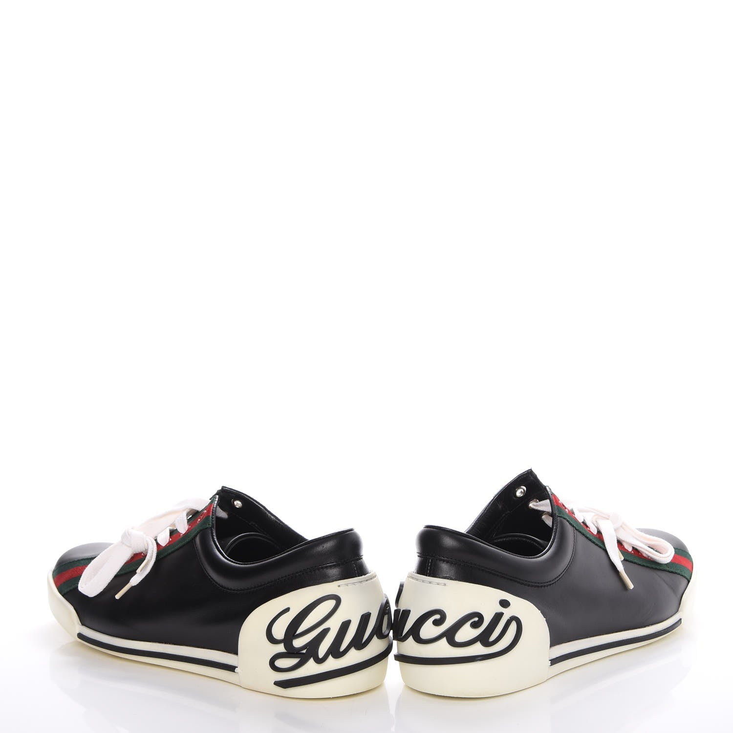 Gucci Calfskin Web Mens Sneakers 7.5 Black 6 of 13