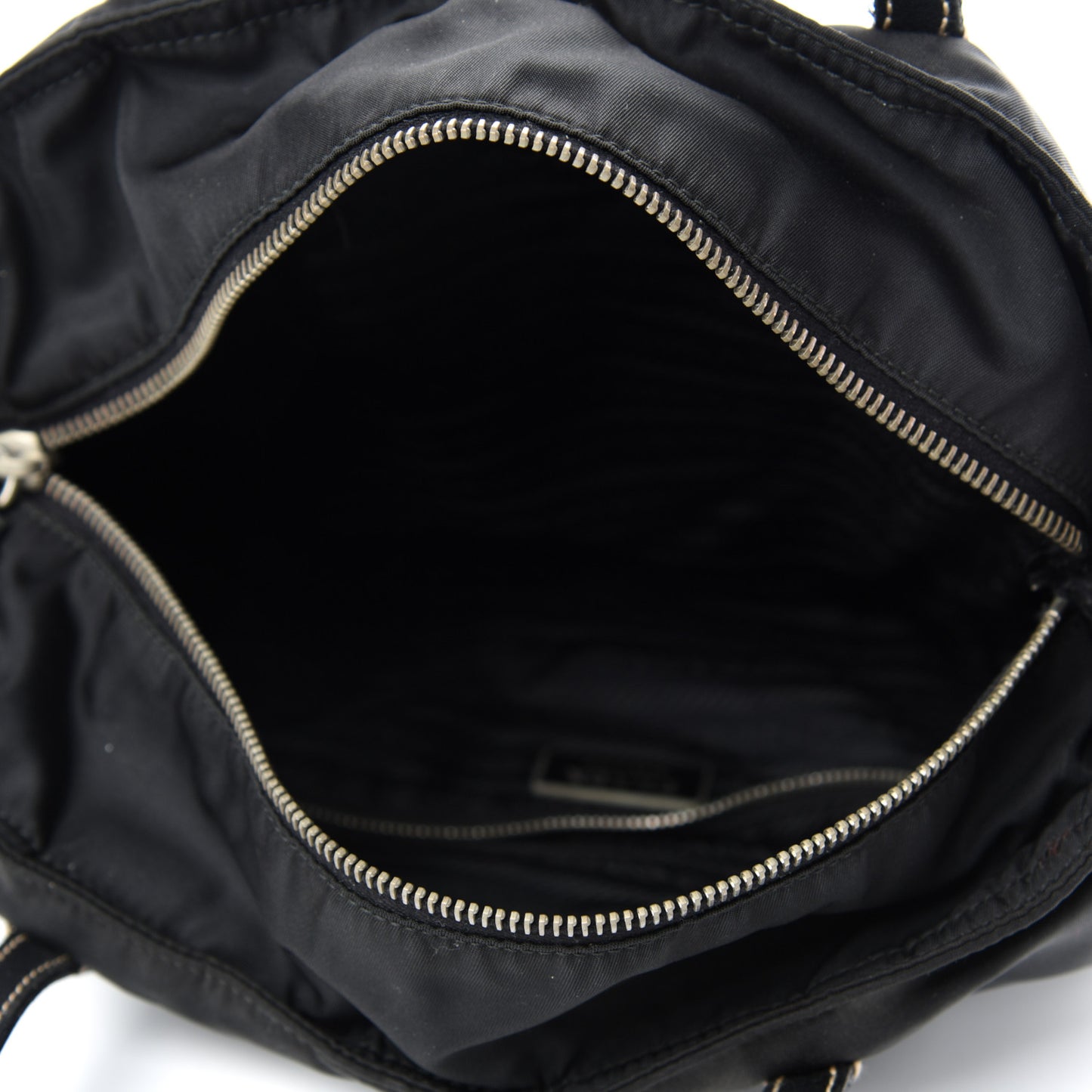 Tessuto Nylon Caflskin Shopping Tote Black