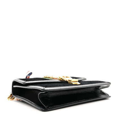 Gucci Velvet GG Monogram Small Sylvie Top Handle Bag Black 4 of 10