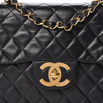Chanel Lambskin Quilted XL Jumbo Single Flap Black 11 of 11