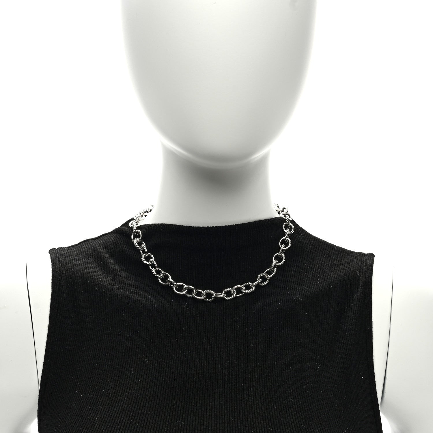 David Yurman Sterling Silver 10mm Medium Oval Link Necklace 2 of 4